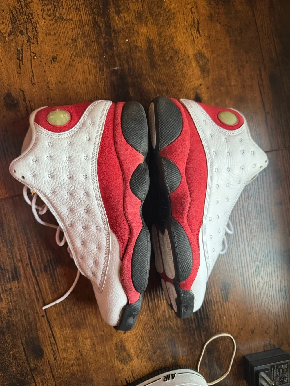 Air Jordan White and Red Low-Top Basketball Sneakers